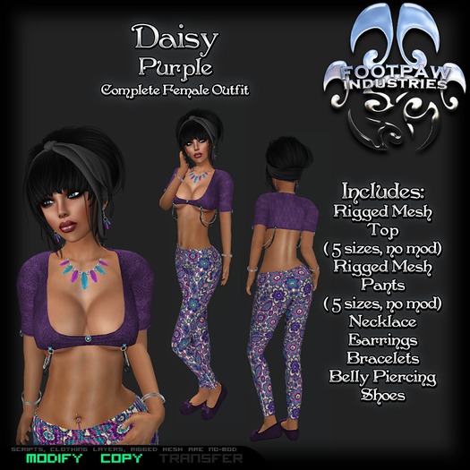[FPI] Daisy Purple - A Cute, Casual Outfit comes with Shoes and Jewelry to complete the look