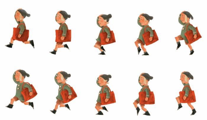 Animated Texture Fun Running Boy Loop