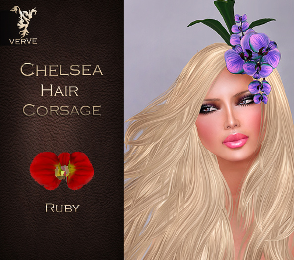 *VERVE* Hair Corsage -Chelsea (Ruby)