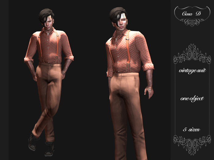Casa D.  Vintage Suit   ''dots & brown''