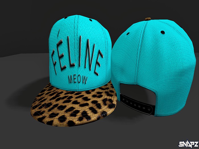Snapz-Teal Feline Snapback(Bagged)
