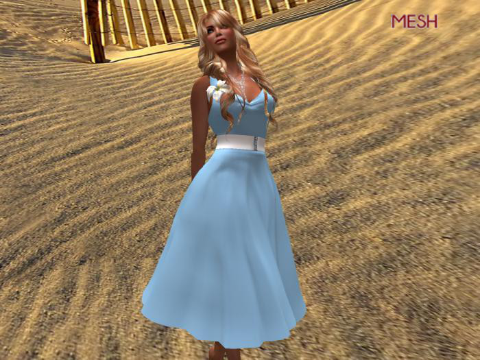 SP~"Retro" Halter Dress Aqua - Rez Me
