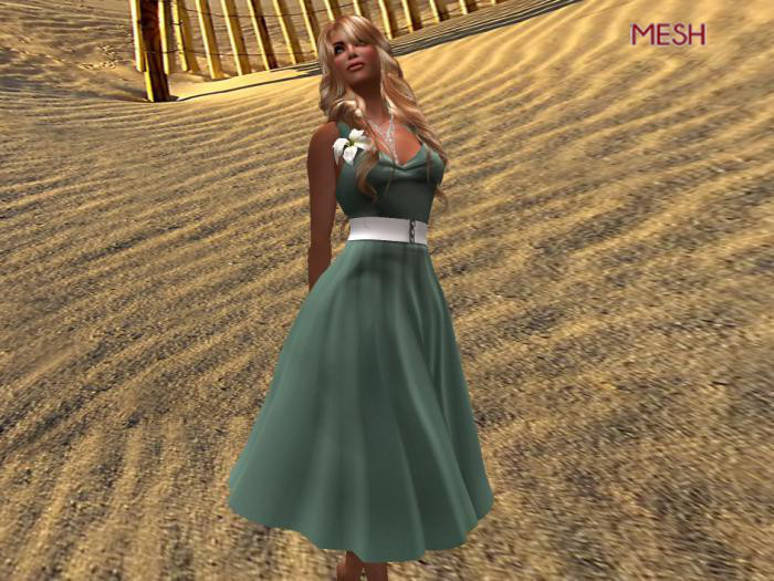 SP~"Retro" Halter Dress Aqua - Rez Me