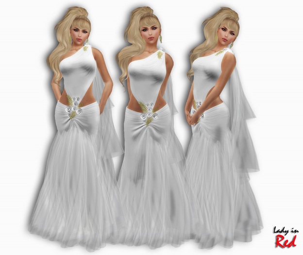 Lady in Red - Elena (white) - One shoulder Prom Dress