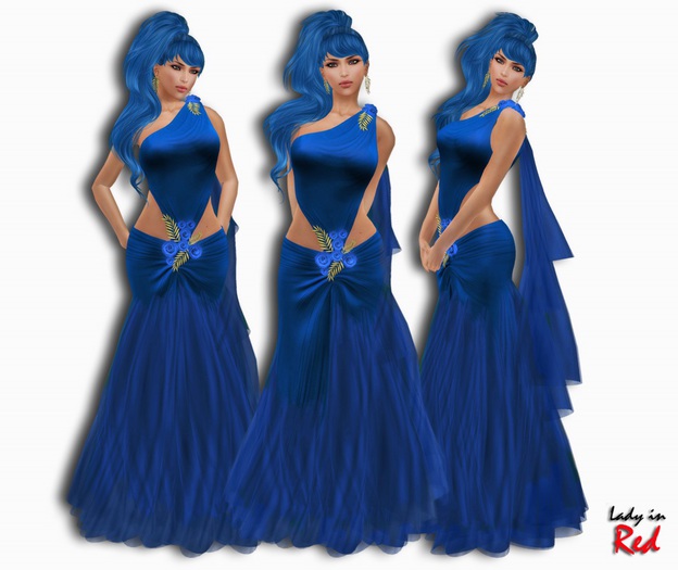 Lady in Red - Elena (blue) - One shoulder Prom Dress