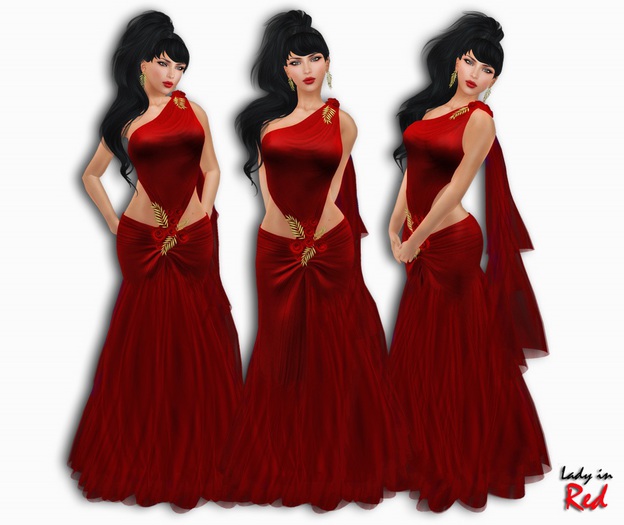 Lady in Red - Elena (red) - One shoulder Prom Dress