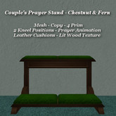 Couple's Prayer Stand Chestnut & Fern Leather