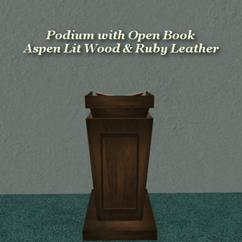 Open Book Ruby Second Life Marketplace - Podium Open Book Aspen & Ruby Leather