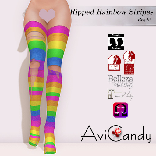 :AC: Ripped Rainbow Stripes - Bright