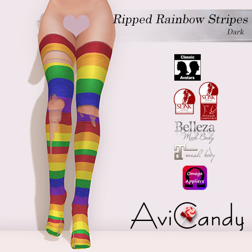 :AC: Ripped Rainbow Stripes - Dark