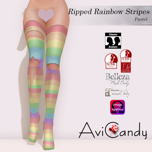 :AC: Ripped Rainbow Stripes - Pastel