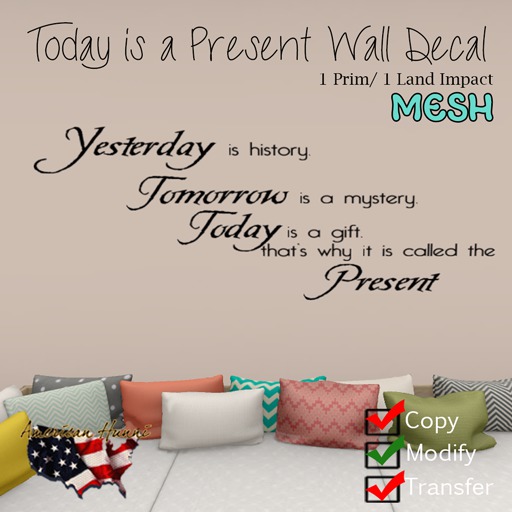 .:AH:. Wall Decal- Cherish, Dream, Live