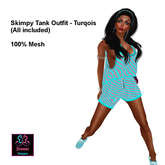 Skimpy Tank Outfit - Turqois