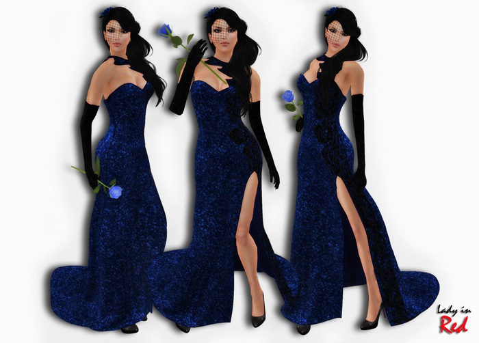 Lady in Red - Kristina (blue) - Strapless Prom Dress