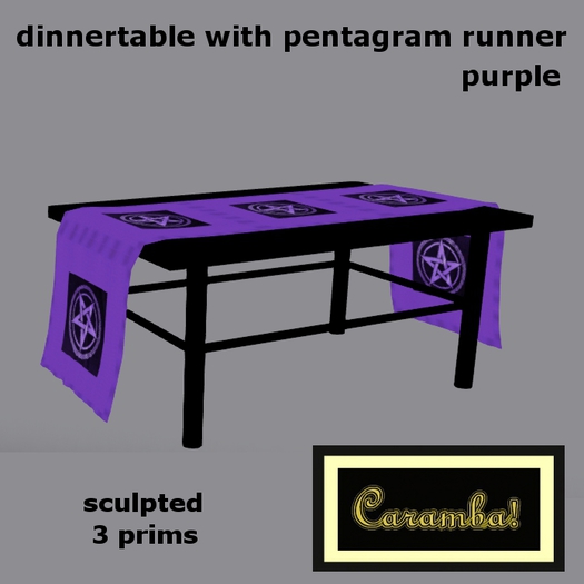 dinnertable with pentagram runner (purple)