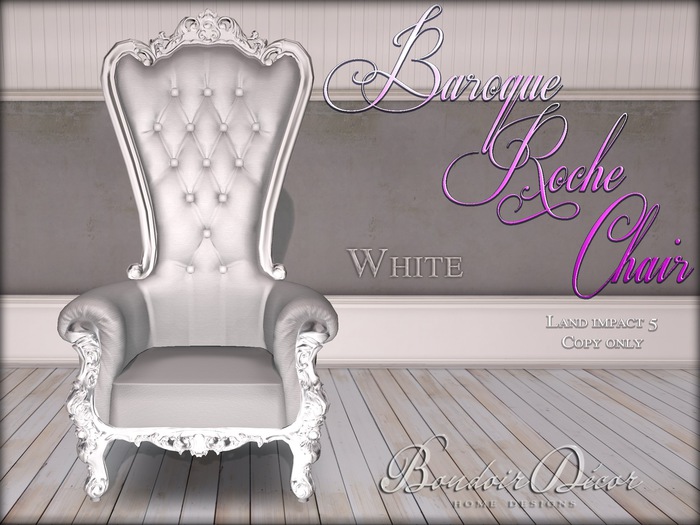 Boudoir Baroque Roche Chair White 