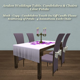 Avalon Wedding Table Square Lilac Petals  & Silver