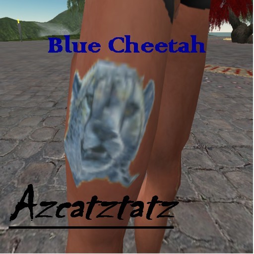 tattoo blue cheetah R thigh