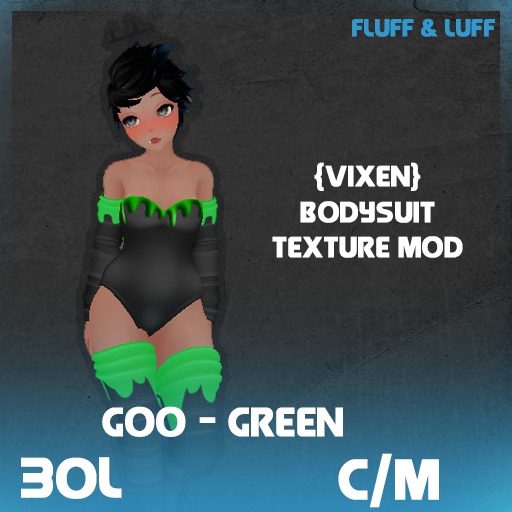 Fluff & Luff - Goo - Lime Green - Bodysuit Mod