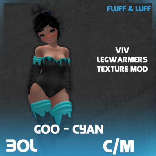 Fluff & Luff - Neon Goo - Cyan - Legwarmers
