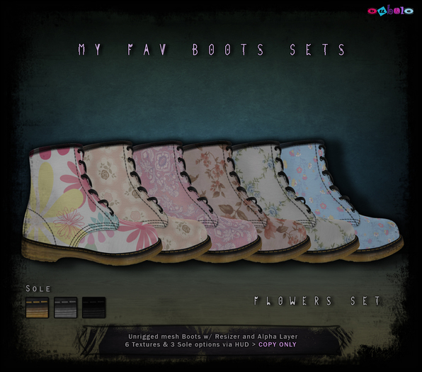 [ bubble ] My Fav Boots  -Flowers Set