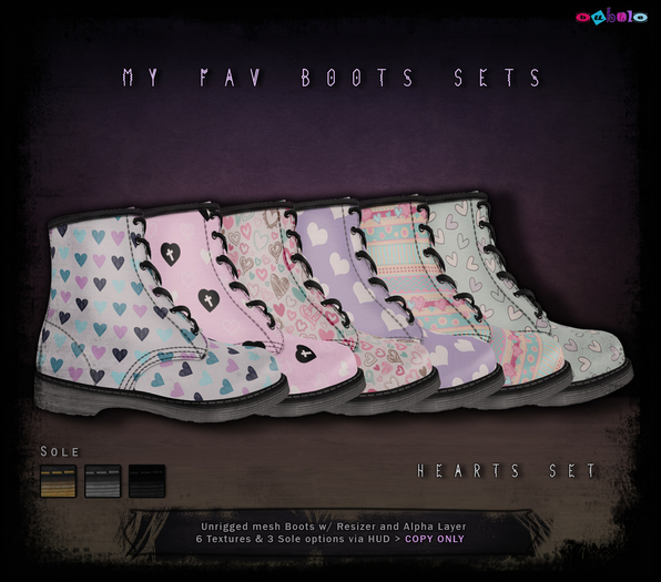 [ bubble ] My Fav Boots -Hearts Set