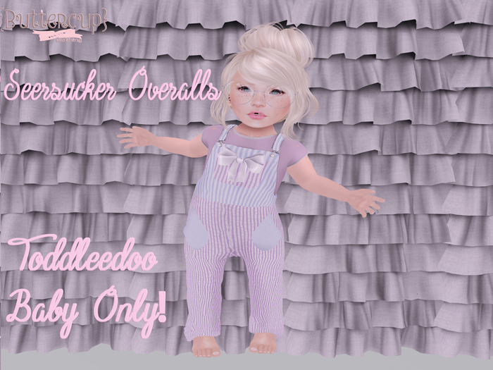 {Buttercup} - Seersucker Overalls - Purple *PACKAGE*