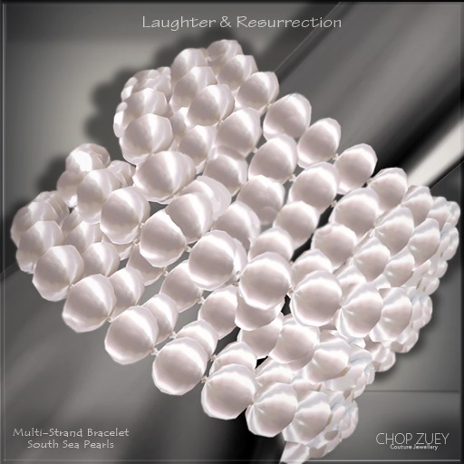 Laughter & Resurrection Wht Bracelet by Chop Zuey Couture Jewellery