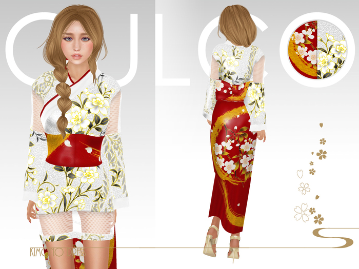 -Culco- Sheer mesh geisha kimono - Roman Silver