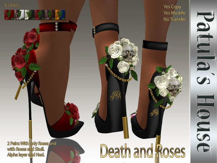 *Patulas House Death and Roses Heels (6 colors)