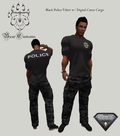 Police Black T set