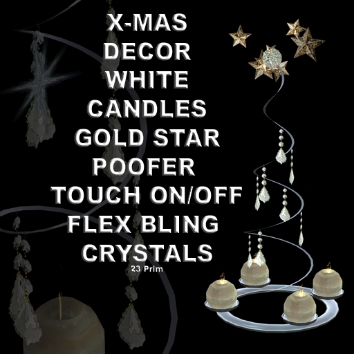 * GuTi X-Mas Decor white Candles Star poofer touch on/off