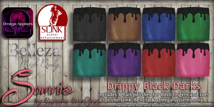 .: Somnia :. Drippy Black Darks {Crated}