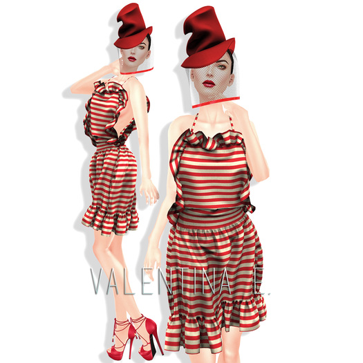Valentina E. Blaze Ruffled Dress