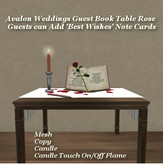 Avalon Weddings Guest Book Table Rose