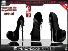 SLINK HIGH-  HOVER I - Skull Zip "TARA" - Black 