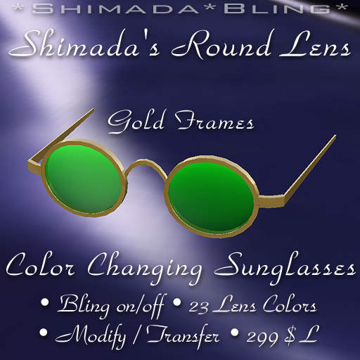 Shimada's Round Lens, Color Changing Sunglasses (gold)