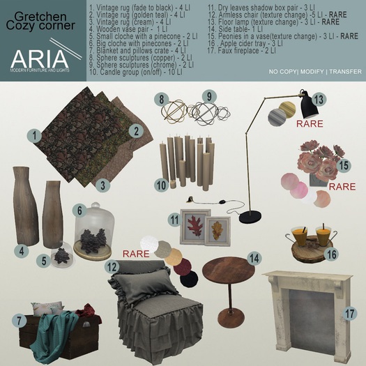 [ARIA] Gretchen dry leaves shadow box pair