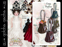 *{Junbug}* Cute Coin Purse Worn W/Flowers Brown