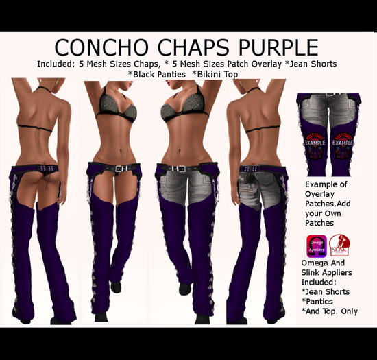 *BSASSY* CONCHO CHAPS WHITE