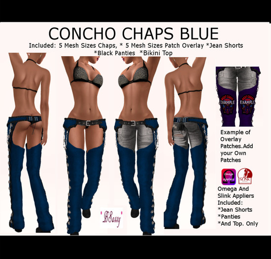 *BSASSY* CONCHO CHAPS WHITE