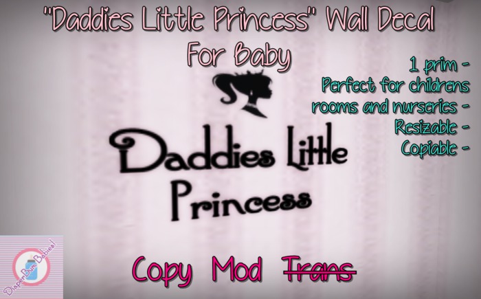 "Daddies Little Princess" Wall Decal For Baby