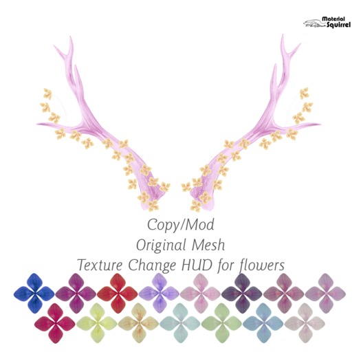 Dream Flower Horns - Pink Horns - by Material Squirrel