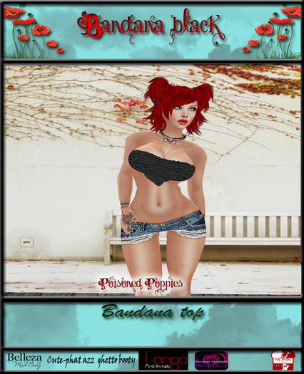 Bandana black Wear-touch to open Poisoned Poppies