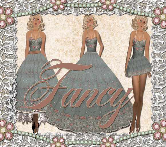 Shabby Chic Fancy Cocktail Ballgown Mini Combo Flexi Dress