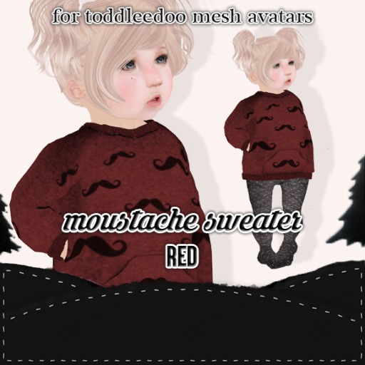 Winter Ravens Boys : Moustache Sweater Red