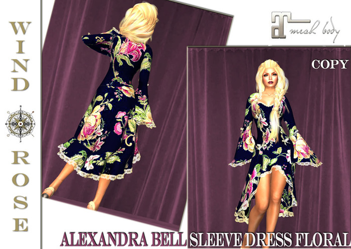 *WR* Alexandra Bell Sleeve Dress Floral (Maitreya autohide)