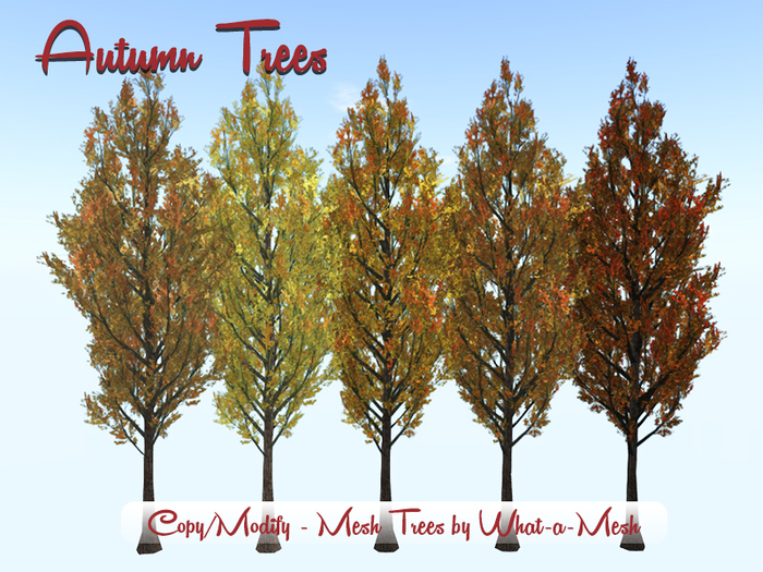 [WaM] Mesh Autumn Tree [1]  - Copy/Modify - LI=4 @ 13 meter