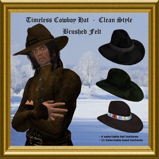 Timeless Cowboy Hat Clean Style - Brushed Felt - Doff Hat Animation