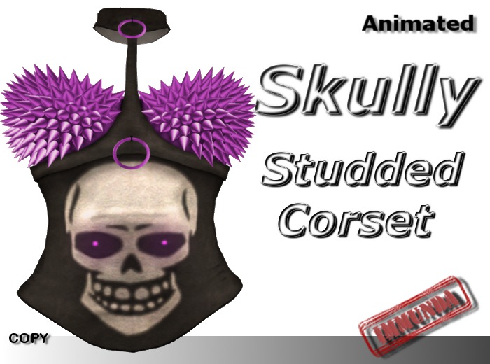 immunda Studded Corset Skully in Purple